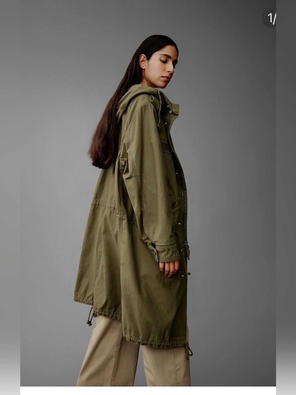 GAP Reissue Olive Green Military-Style Hooded Parka